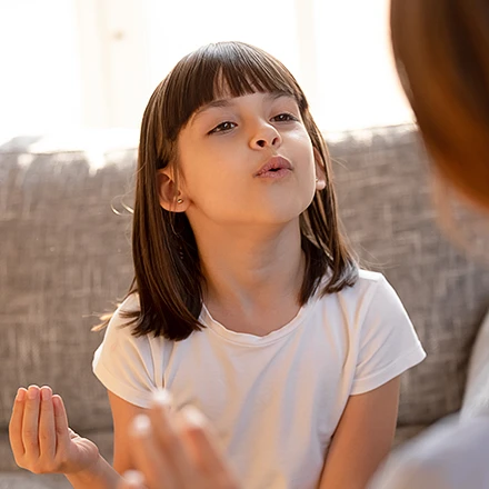 Photo of a girl practicing fluency